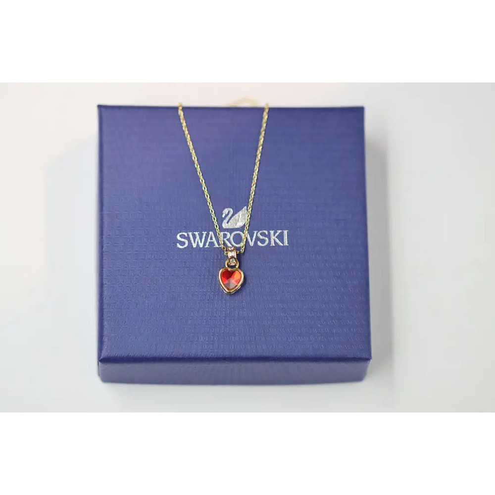Swarovski Gold Heart-Shaped Collarbone Necklace
